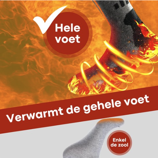 Verwarmde Sokken Schoenmaat: 39-44