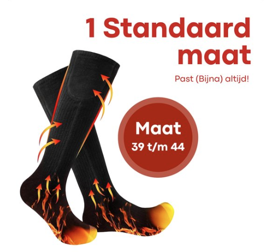 Verwarmde Sokken Schoenmaat: 39-44