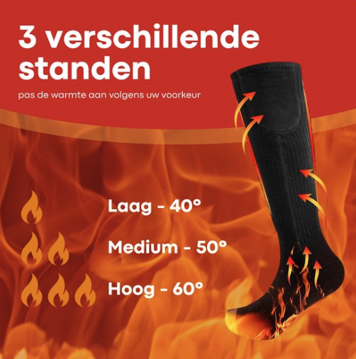 Verwarmde Sokken Schoenmaat: 39-44